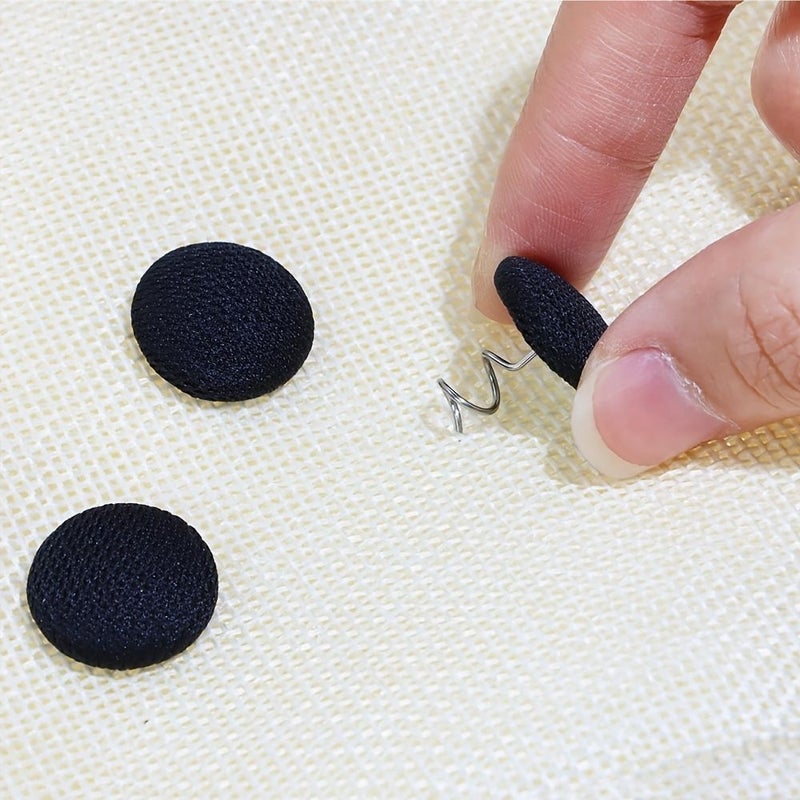 55 Pcs Grey Covered Button Twist Pins for Bed Skirts Sofa Upholstery - Image 4