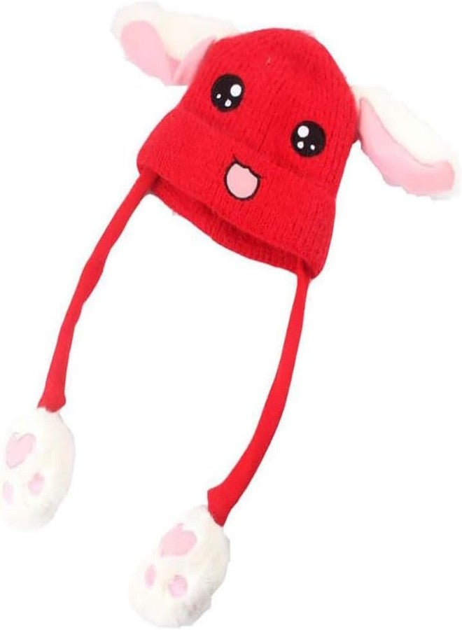 Yanwenx Head Hat Ears Moving Cute Super Soft Plush Animal Hat Gift for Children & Girl_Red - Image 1