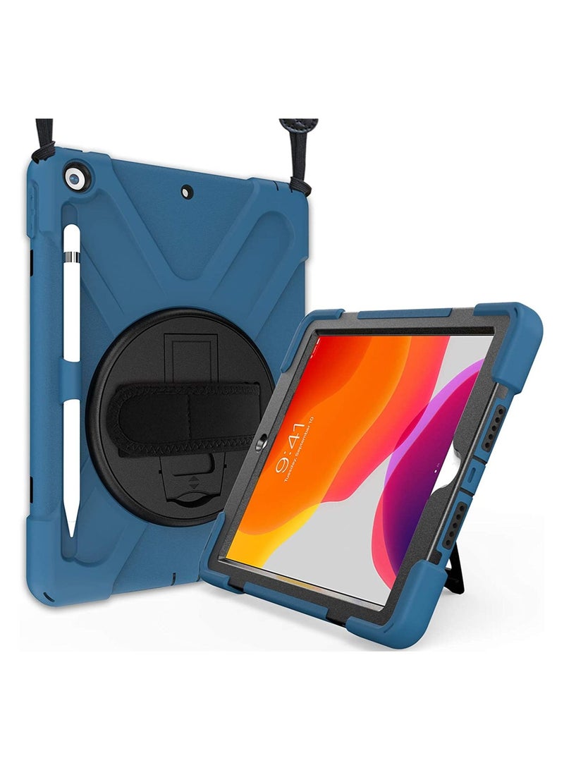 Procases iPad 10.2 Case 2021 iPad 9th/2020 iPad 8th/2019 iPad 7th Generation Case, Rugged Heavy Duty Shockproof Rotatable Kickstand Protective Cover for 10.2" iPad 9th/8th/7th Gen -Moroccoblue - Image 1