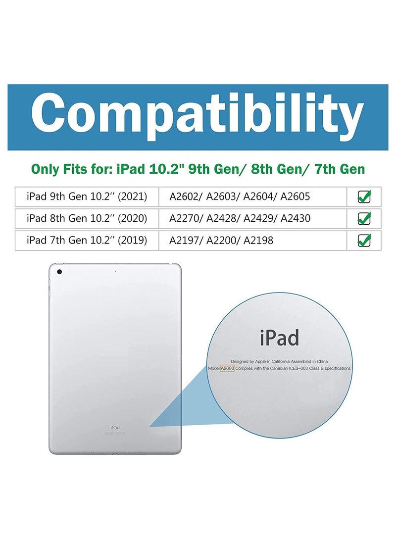 Procases iPad 10.2 Case 2021 iPad 9th/2020 iPad 8th/2019 iPad 7th Generation Case, Rugged Heavy Duty Shockproof Rotatable Kickstand Protective Cover for 10.2" iPad 9th/8th/7th Gen -Moroccoblue - Image 2