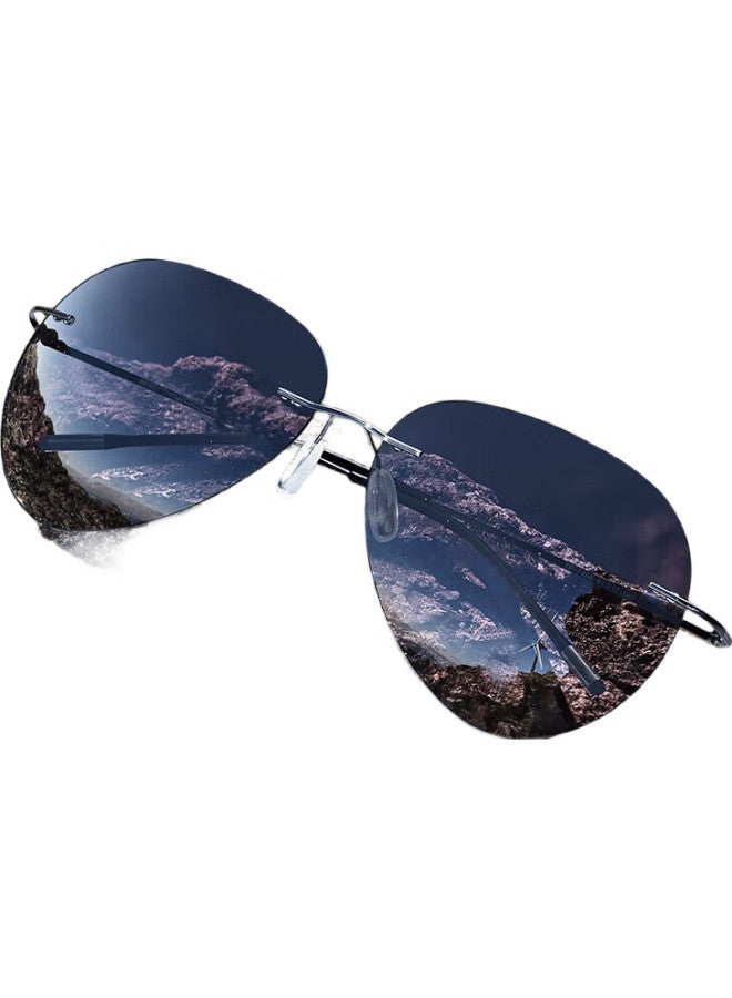 CAPONI Rimless Polarized Sunglasses Unisex Driving Fishing Uv Protection Sun Glasses - Image 2
