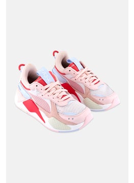 PUMA Kids Girl RS-X Reinvention Lace Up Outdoor Shoes, Pink/White Combo  - Image 1