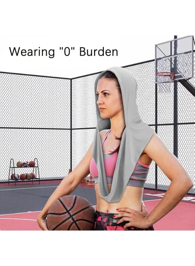 Cooling Hoodie Towel, Multifunctional Sun Protection Rapid Drying and Comfortable Cooling Hoodie Towel for UV Sun Outdoor Use Neck Wrap for Hiking Cycling Gym Yoga - Image 2