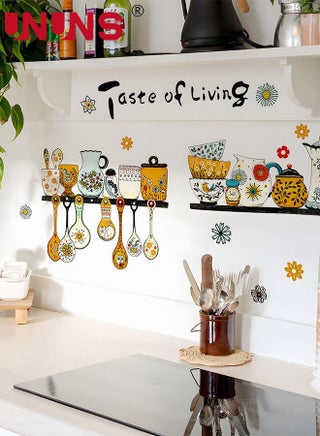 Wall Stickers For Kitchen Decor,2 Pcs Retro Tableware Theme Kitchen Wall Stickers,Removable PVC Wall Sticker - pzsku/Z12F04496AAC1A189050CZ/45/_/1678153754/0d977c88-3755-4110-a2e3-2a530cc1917c