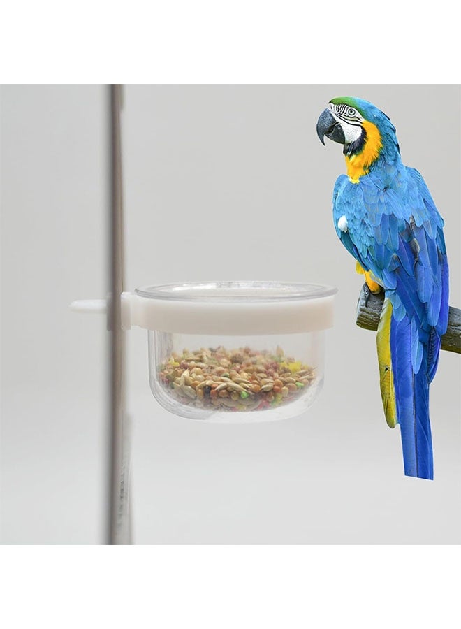 Realfrog 6 Pcs Small Bird Plastic Food Cup, Convenient Hanging Food Feeder Box, Parrot Feeders Water Cage Bowls, for Bird Parrot Cockatiel Small Animal, White  - Image 4