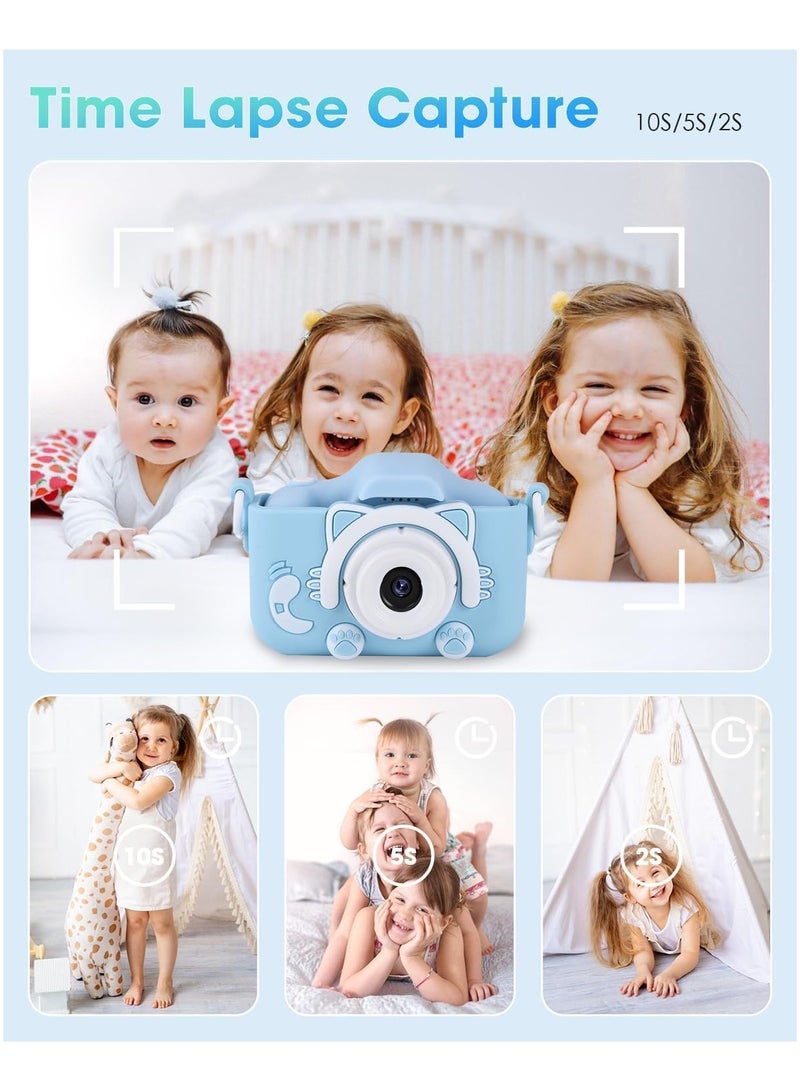 بيتشو ألعاب كاميرا للأطفال، كاميرا ممتعة للأطفال، شاشة 2.0 بوصة، كاميرا فيديو بدقة 20 ميجابكسل مع بطاقة ذاكرة 32 جيجابايت للأولاد والبنات من سن 6 سنوات فما فوق - Image 4