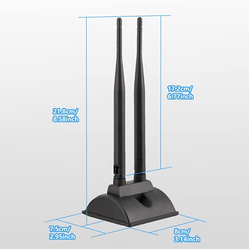 POBADY 2.4G /5G/ 5.8G Dual Frequency WiFi Antenna MIMO Omnidirectional Signal Booster Magnetic Base 6dBi RP-SMA Adapter 1.2M 3.9ft for PCIE Network WiFi Card Router External Antenna Wireless WLAN - Image 4