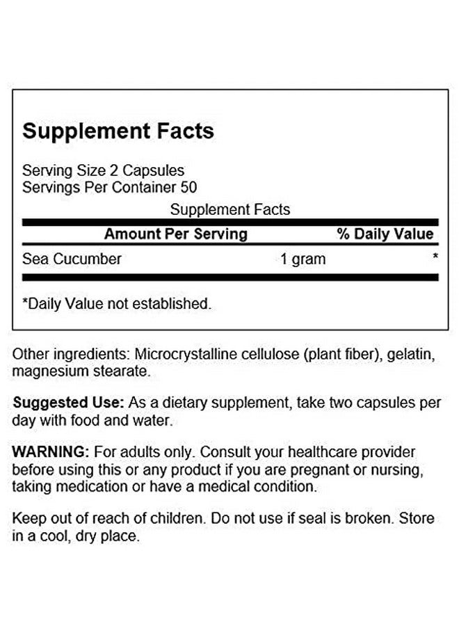 SWANSON Sea Cucumber Natural Supplement Promoting Joint Health & Mobility Support Supports Cartilage Protection & Connective Tissue Health (100 Capsules 500Mg Each) - Image 3