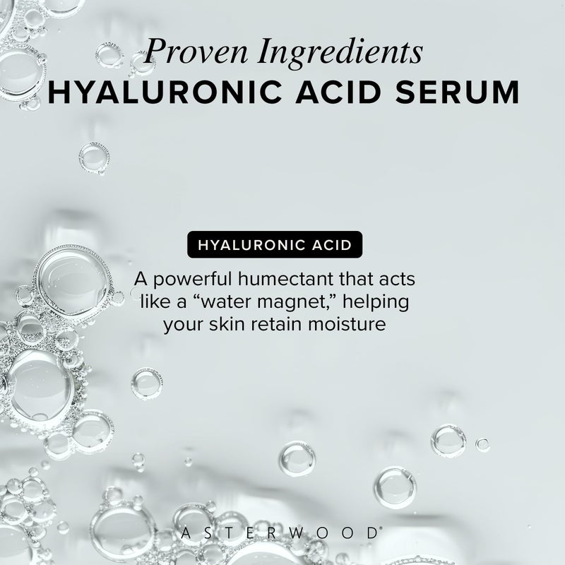 Asterwood Hyaluronic Acid Serum for Face - Plumping, Anti-Aging, Hydrating - Fragrance-Free - 2 Fl Oz - Image 3