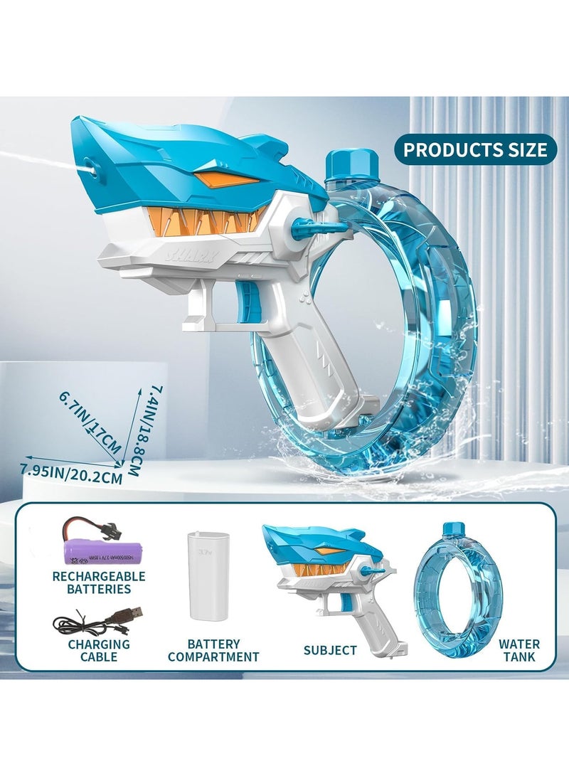 AUTOYSUR Electric Water Gun,Shark Shape Water Guns for Adults Kids,Strong Power,Large Capacity Water Gun,Up to 10m Long Range,Summer Water Gun Toys,Pool Beach Outdoor Party Toys Kids Ages 8-12,Blue - Image 2