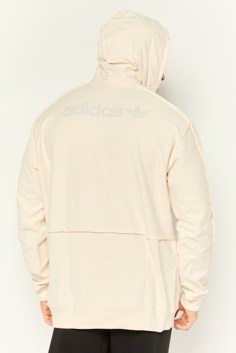 adidas Originals Men Sportswear Fit Long Sleeves Outdoor Hoodies, Beige  - Image 4