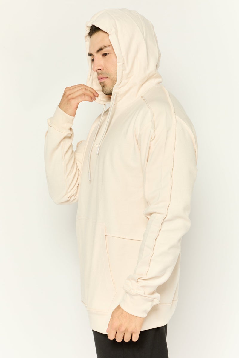 adidas Originals Men Sportswear Fit Long Sleeves Outdoor Hoodies, Beige  - Image 3