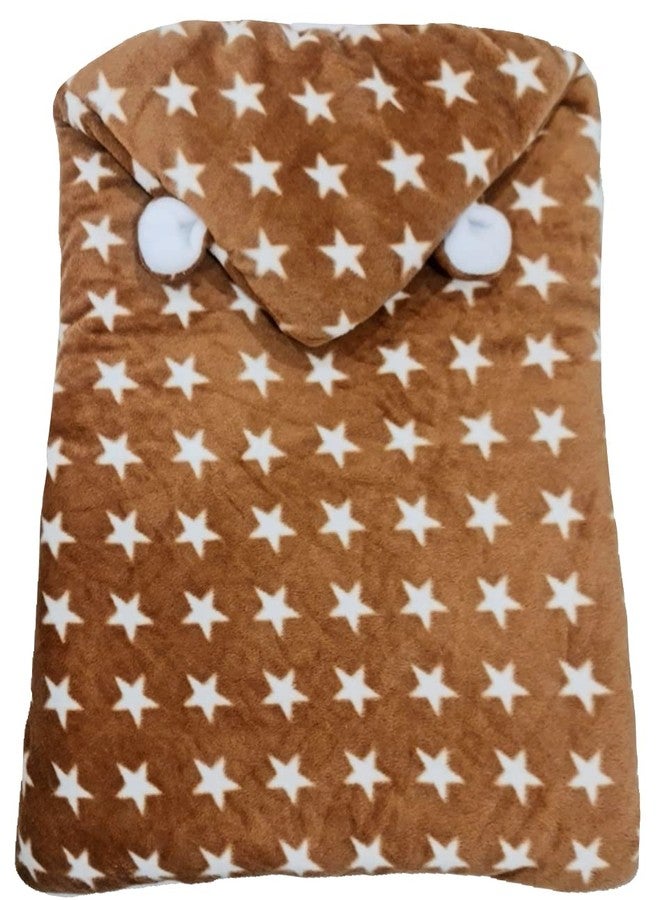 First Kick Baby Blankets New Born Pack of Hooded Star Wrapper Durable Cotton for Baby Boys and Baby Girls Stars Brown - Image 2