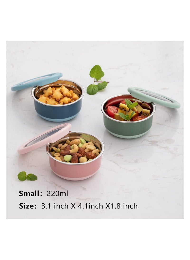 Generic - Salad Dressing Containers To Go, 7.4 OZ Dressing Containers for Condiments, Stainless Steel Small Condiment Containers with Lids, Leakproof Condiment Cups, Set of 3, BPA Free - Image 1