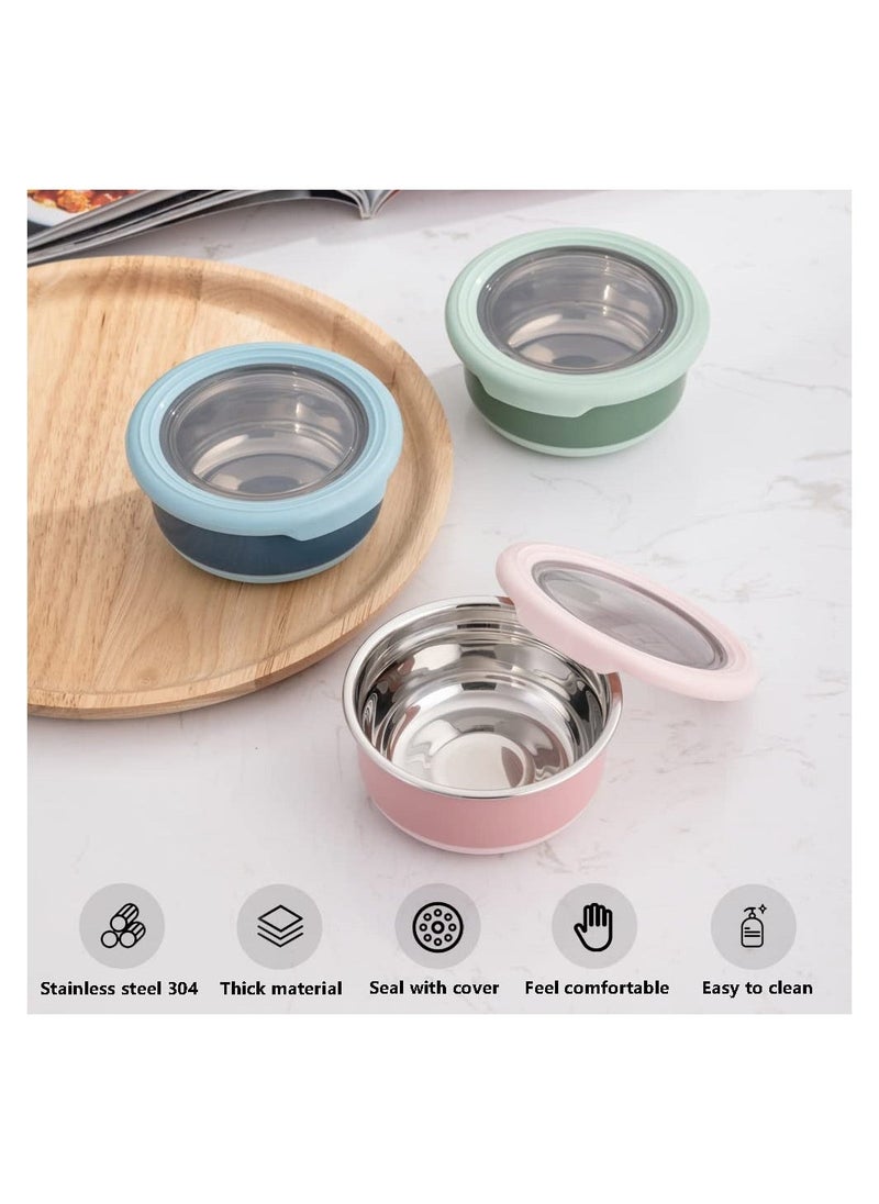 Generic - Salad Dressing Containers To Go, 7.4 OZ Dressing Containers for Condiments, Stainless Steel Small Condiment Containers with Lids, Leakproof Condiment Cups, Set of 3, BPA Free - Image 1