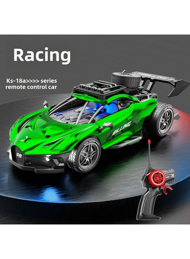Loquat Children's Electric Remote Control Toy Sports Car Rc Rechargeable Drift Light Racing Boy's Electric Stall Toys-Color:18a Green Bugatti Simulated Skeleton Remote Control Car-Scale:Dual Battery Versio - Image 1