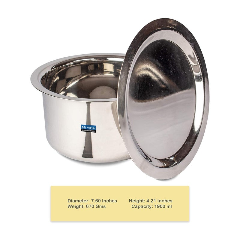 Mivida Mi Vida SUTOCI0012 Stainless Steel Cooking Pot with Lid Size 12 silver standard - Image 3
