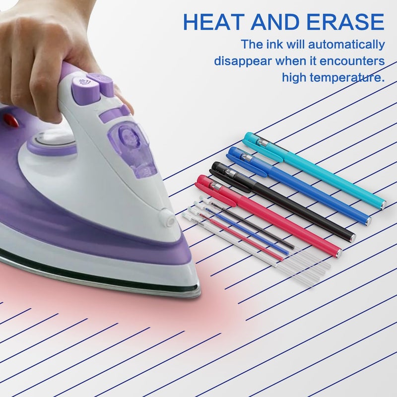 WANFRES Fabric Marker Heat Erasable Pens for Sewing and Quilting,Embroidery,Sewing Supplies.Available in Four Colors,it Comes with a Measuring Tape and Comes in 107 Pieces Total.Disappearing Ink Pen. - Image 5