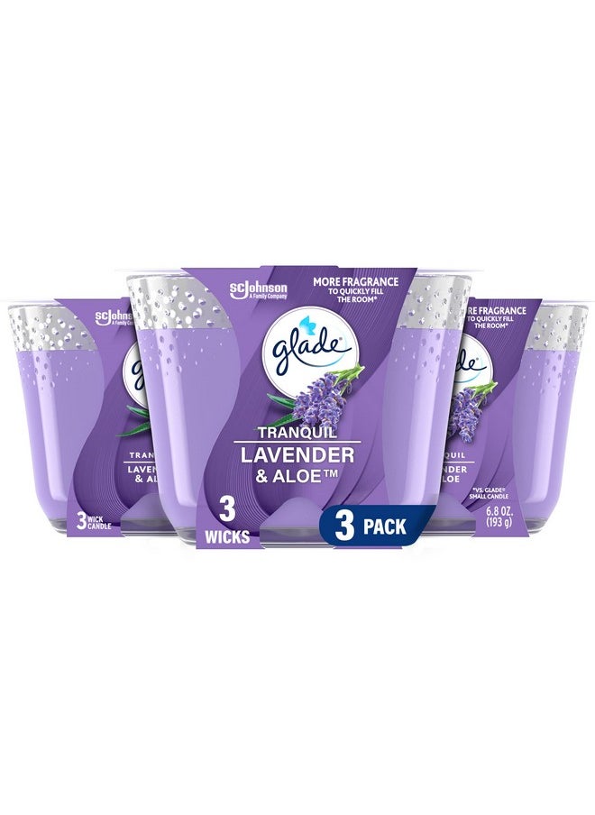 Glade Glade Tranquil Lavender & Aloe 3-Wick Candle, 6.8 Oz, 3 Count  - Image 1