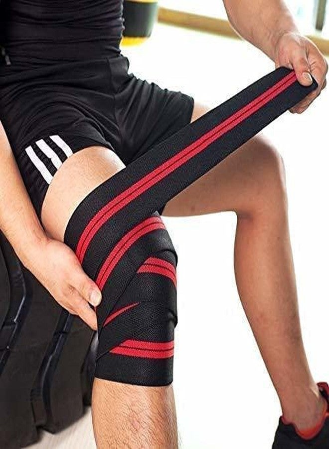 Rainox Combo Set of Knee Wraps & Wrist Band Support Straps for Gym Workout, Fitness Weight Lifting, Knee Support Wraps for Squats, Gym, Weight Lifting, Cross fit - Image 2