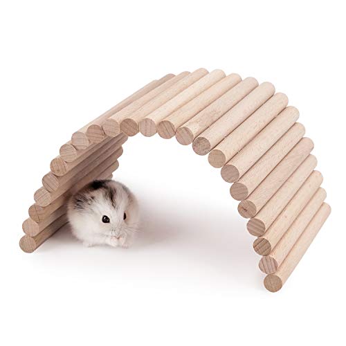 Niteangel Hamster Climbing Ladder Wooden Suspension Bridge for Guinea Pigs Rats Hedgehog Gerbils Mouse Sugar Glider and Other Small Animals (Small) - Image 1