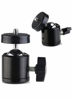 Y&D Mini Ball Head Screw Tripod Mount Universal 1/4" Swivel 360 Degree Rotating Mount Base Adapter for DSLR Cameras Tripods Monopods Camcorder Light Stand (2 Pack)  - Image 1