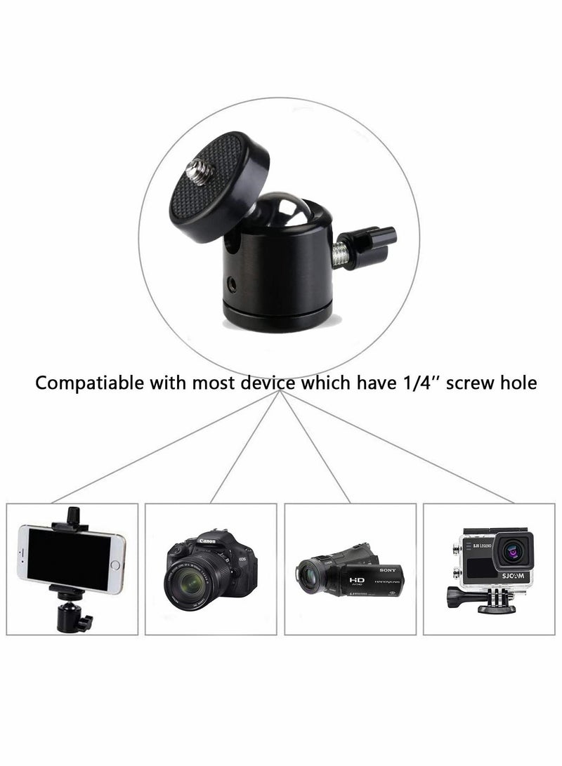 واي آند دي Mini Ball Head Screw Tripod Mount, Universal 1/4", Swivel 360 Degree Rotating Mount Base Adapter, for DSLR Cameras Tripods Monopods Camcorder Light Stand (2 Pack) - Image 2