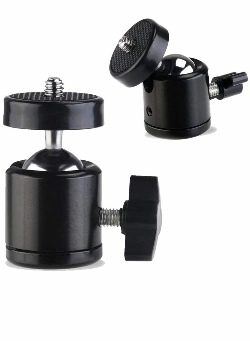 واي آند دي Mini Ball Head Screw Tripod Mount, Universal 1/4", Swivel 360 Degree Rotating Mount Base Adapter, for DSLR Cameras Tripods Monopods Camcorder Light Stand (2 Pack) - Image 4