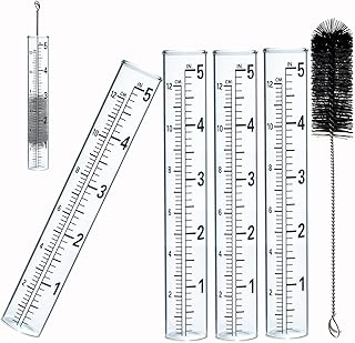 YZDTECH YZDTECH 4 PCS Rain Gauge Glass Replacement Tube Best Rated for Yard Garden Outdoor Lawn, 5 inch with Tube Brush  - Image 1