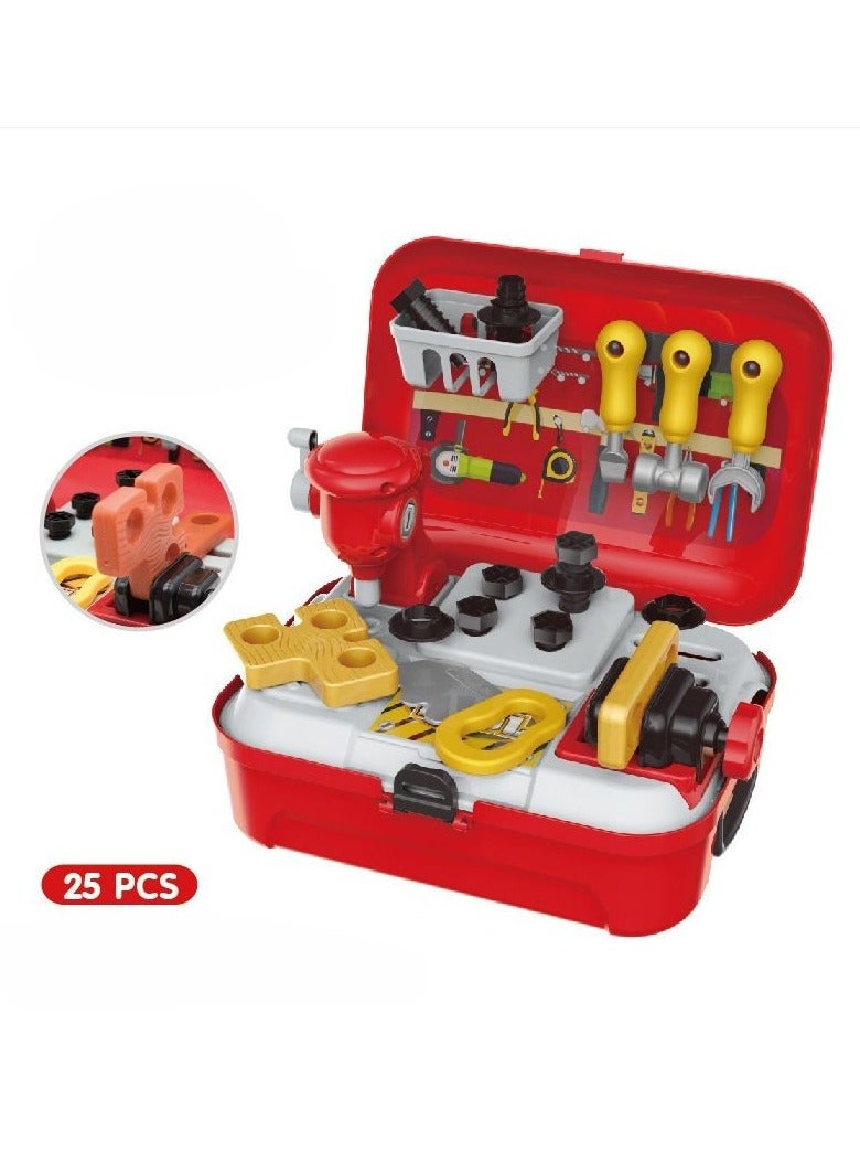 Children's simulated kitchen, cooking utensils, cosmetics, doctor's tool set, family backpack box, toys - Image 1