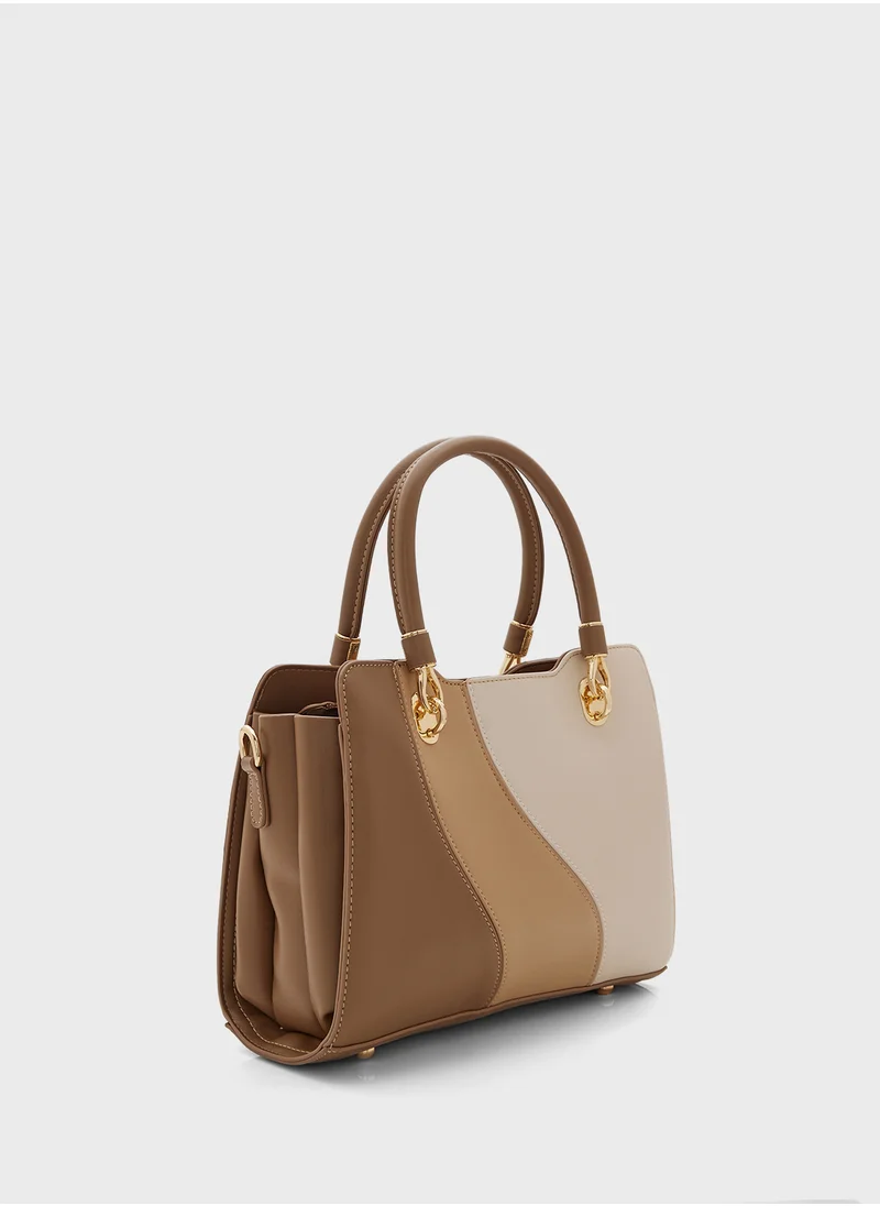 ايلا Color Block Satchel Bag With Long