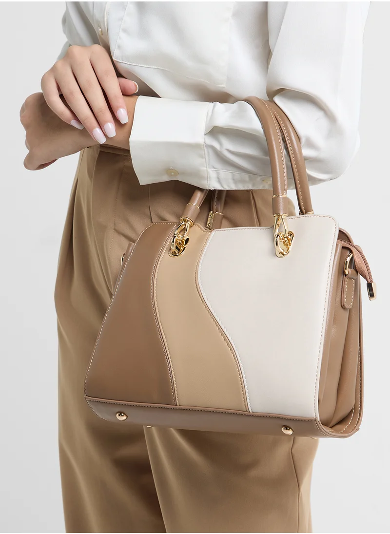 ايلا Color Block Satchel Bag With Long