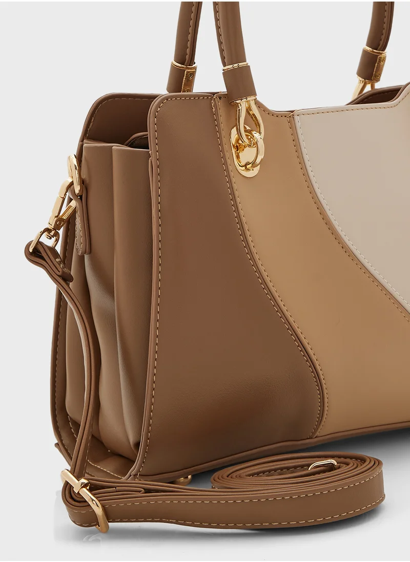 ايلا Color Block Satchel Bag With Long