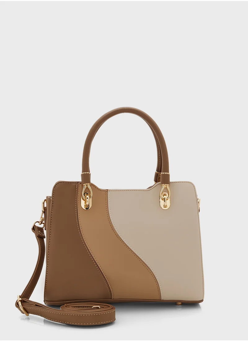 ايلا Color Block Satchel Bag With Long