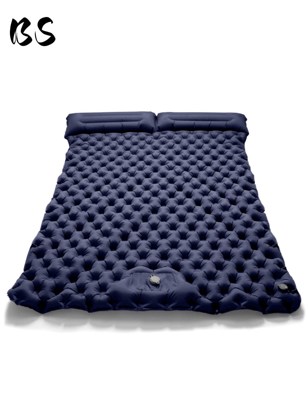 Double camping sleeping mat | Ultralight camping mat | With pillow | Built-in foot pump | Inflatable sleeping mat |camping bed、camping mattress、camping mat、sleeping pad| Lightweight and portable | Suitable for camping | Backpacking | Hiking | Tent camping.