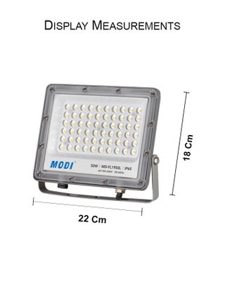 MODI 50W LED Flood Light, 6500K Cool White Outdoor Security Light, 6000 Lumens IP65 Waterproof SMD Floodlight, Aluminum PC Body, AC100-240V, 4KV Surge Protection for Villa Garden Garage - view 3