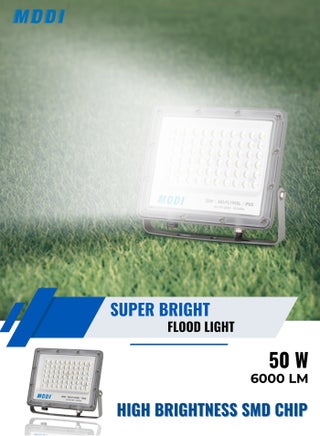 MODI 50W LED Flood Light, 6500K Cool White Outdoor Security Light, 6000 Lumens IP65 Waterproof SMD Floodlight, Aluminum PC Body, AC100-240V, 4KV Surge Protection for Villa Garden Garage - view 4