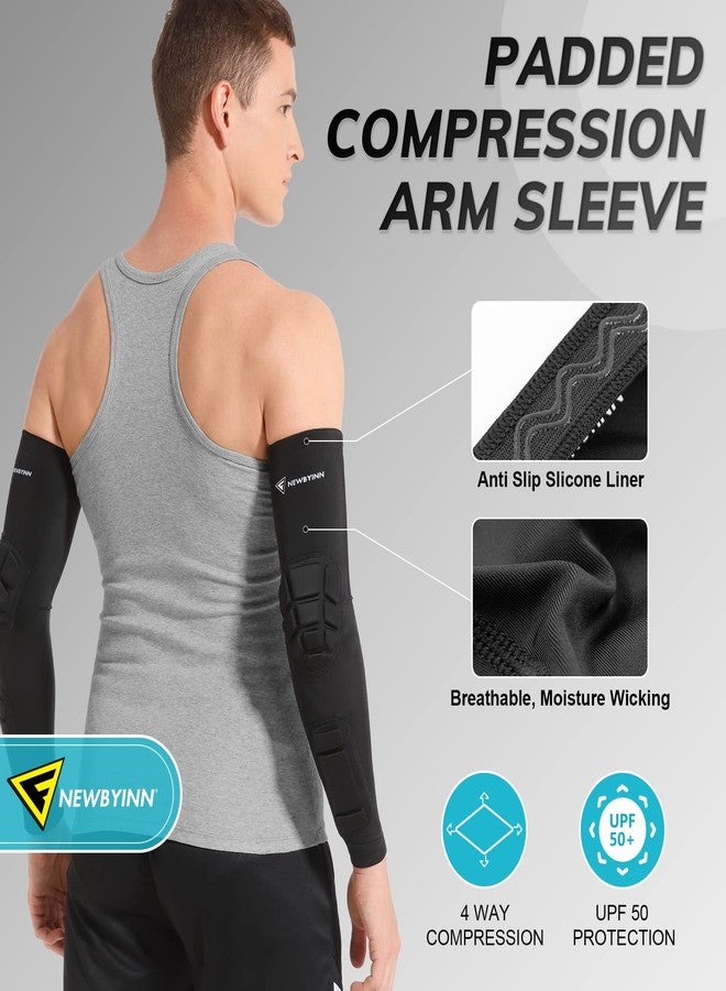 Newbyinn Padded Arm Sleeves 2 Pack, Elbow Forearm Crashproof Pads for Football Basketball Volleyball Soccer - Image 3