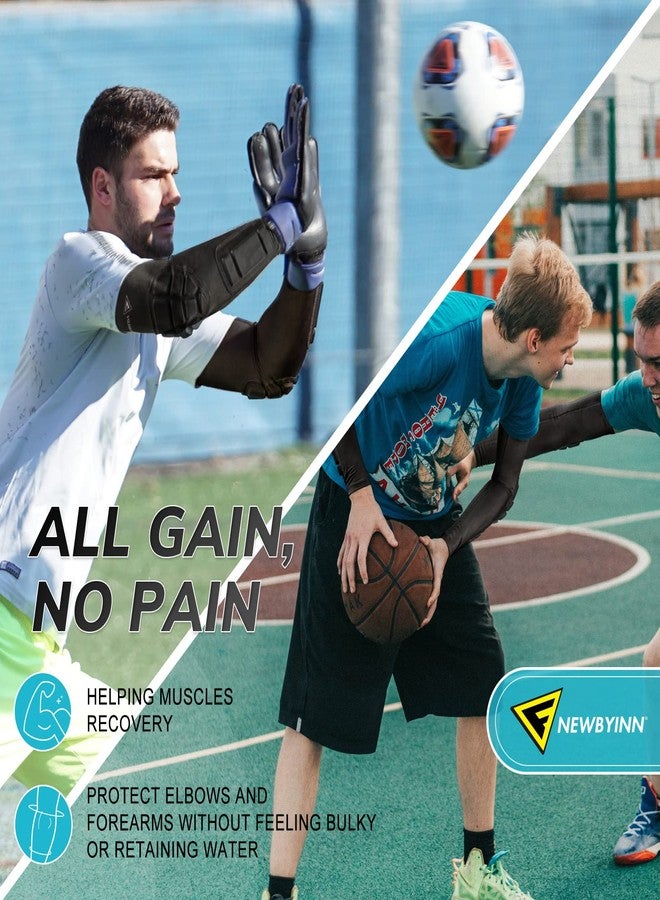 Newbyinn Padded Arm Sleeves 2 Pack, Elbow Forearm Crashproof Pads for Football Basketball Volleyball Soccer - Image 5