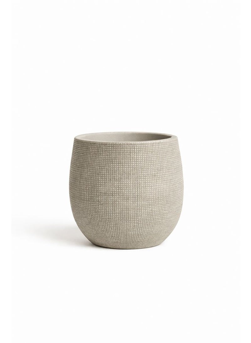 حوض زرع ديكوري بلون رملي محايد – تصميم عصري أنيق (24×24 سم) - Image 1