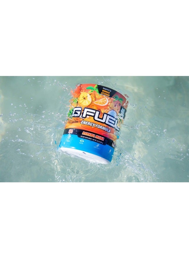 G Fuel مسحوق الطاقة من رومان أتوود، خالي من السكر، مكمل كافيين نقي للتركيز، قابل للخلط مع الماء، بنكهة البرتقال، جوز الهند والأناناس، أحماض أمينية للتركيز، مزيج من الفيتامينات + مضادات الأكسدة - 9.8 أونصة (40 حصة) - Image 2