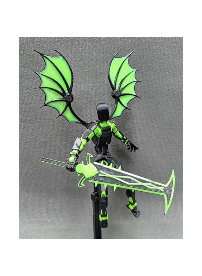 T13 Action Figure(Assembly Completed),Titan 13 Robot Action Figures ,3D Printed Dummy 13 Action Figure Articulated, Lucky 13 Gift for Collectors Desktop Decorations,muñeco de acción(Black Green) - Image 2