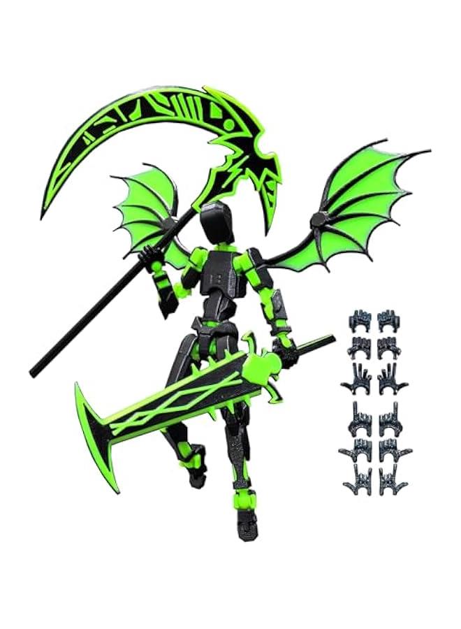 T13 Action Figure(Assembly Completed),Titan 13 Robot Action Figures ,3D Printed Dummy 13 Action Figure Articulated, Lucky 13 Gift for Collectors Desktop Decorations,muñeco de acción(Black Green) - Image 1