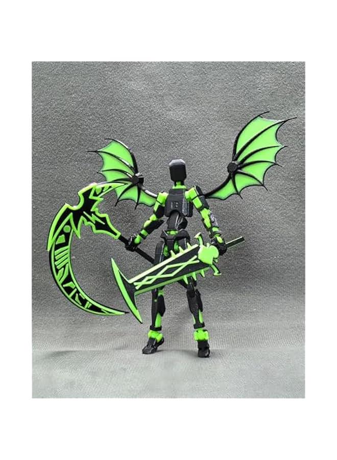 T13 Action Figure(Assembly Completed),Titan 13 Robot Action Figures ,3D Printed Dummy 13 Action Figure Articulated, Lucky 13 Gift for Collectors Desktop Decorations,muñeco de acción(Black Green) - Image 4