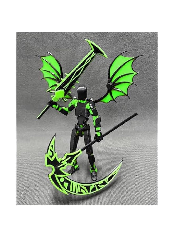 T13 Action Figure(Assembly Completed),Titan 13 Robot Action Figures ,3D Printed Dummy 13 Action Figure Articulated, Lucky 13 Gift for Collectors Desktop Decorations,muñeco de acción(Black Green) - Image 3