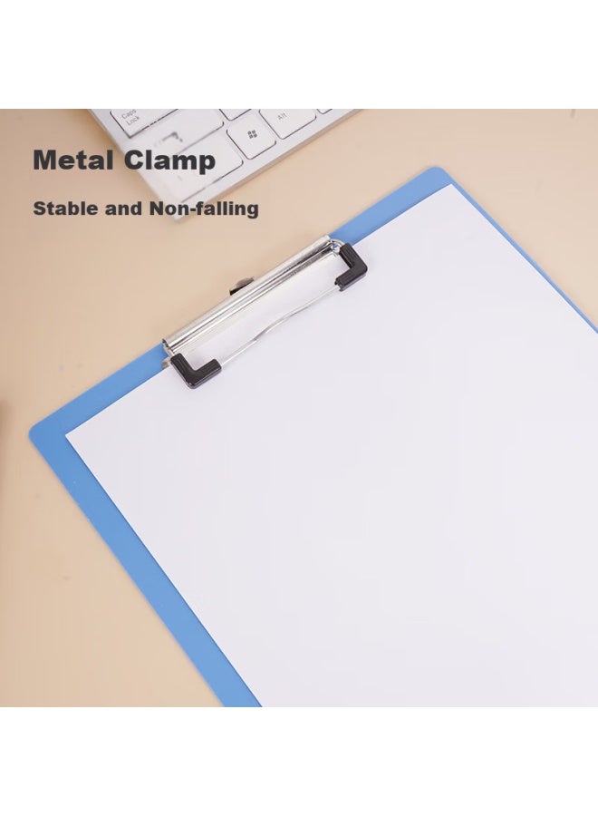 Simaa A4 Writing Clipboard, Office Supplies Writing Clipboard, Metal Strong Clip Plastic File Folder Clipboard, Menu Clip, Multifunctional Writing Pad, Vertical Blue - Image 3