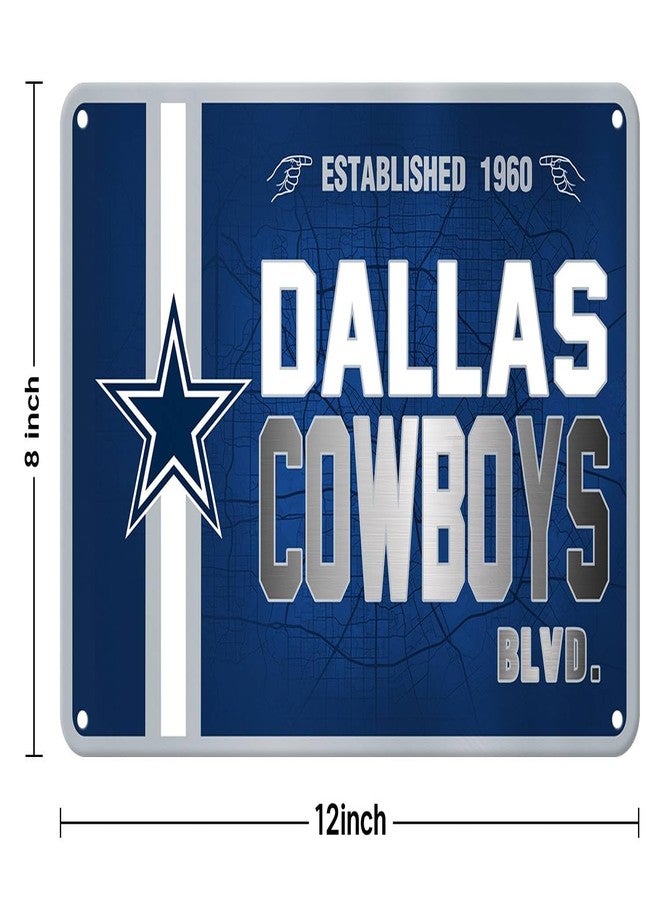 ZYJTEK Football Mancave Metal Street Sign, 8" x 12" Blue Design Wall Decor Sign Great for Man Cave, Bed Room, Office, Home - Image 3
