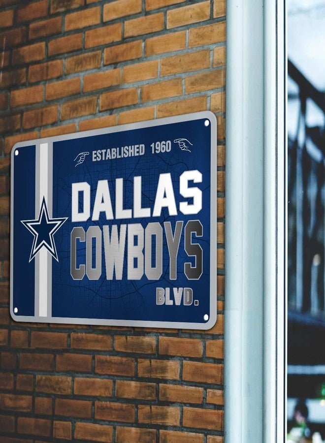 ZYJTEK Football Mancave Metal Street Sign, 8" x 12" Blue Design Wall Decor Sign Great for Man Cave, Bed Room, Office, Home - Image 2