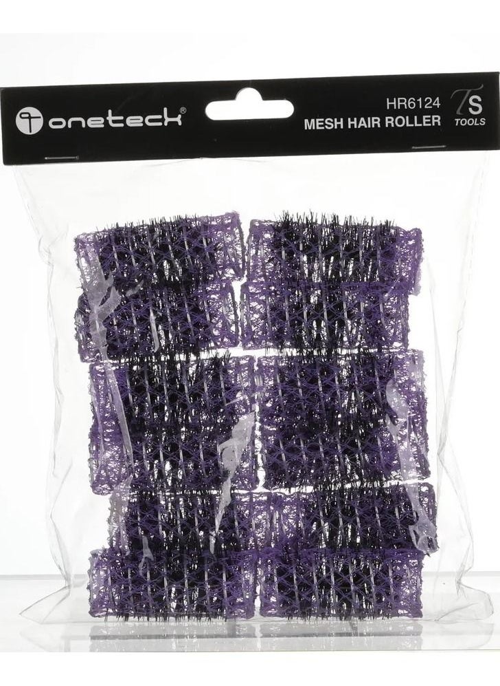 Onetech Mesh Hair Rollers Set – 60mm x 24mm Violet, Easy-to-Use Curlers for Voluminous Hair Styling (12 Pcs) - pzsku/Z12F1015666EFD84957B4Z/45/_/1688734680/f0ef22ed-18f7-47e3-8272-9496804bd4a6