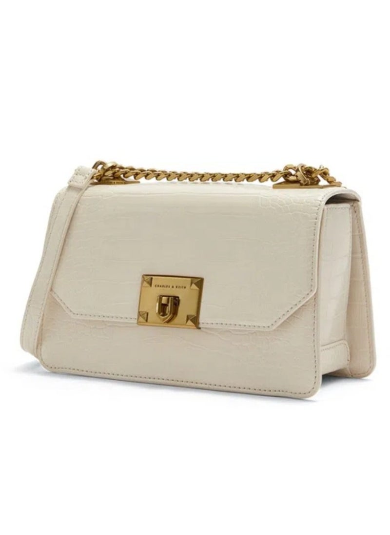 Charles & Keith Charles & Keith Flap Crocodile Print Tote Crossbody Shoulder Bag  - Image 2